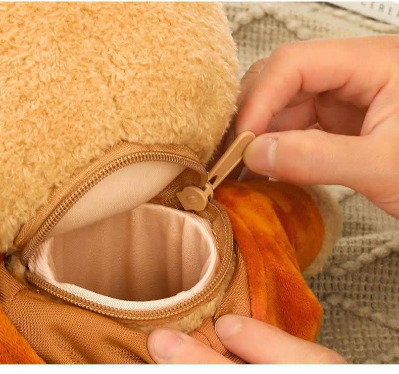 Plush Teddy Bear with Hidden Zipper Compartment Secret Diversion Safe Stash Safe