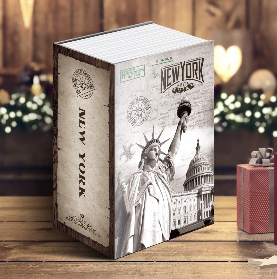 EXTRA LARGE New York Book Safe Hidden Compartment XL Hollow Book - Concealment Cans