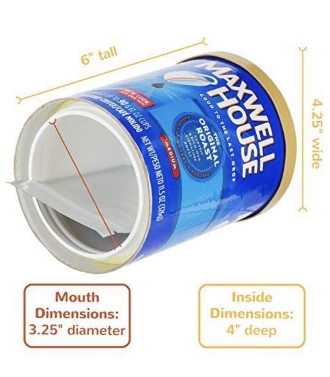 Maxwell House Coffee Can Hidden Safe - Concealment Cans Coffee Stash Can