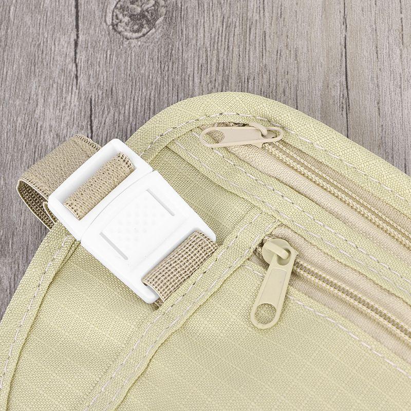 Travel Pouch Secret Stash Hidden Wallet Passport Slim Waist Belt Bag - Concealment Cans
