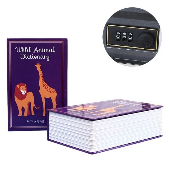 Book Safe with Lock and Key Stash Safe Wild Animal Dictionary - Concealment Cans